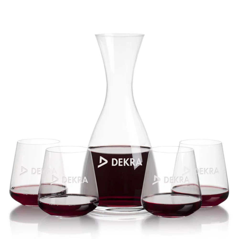 Carafe Barham et 4 verres à vin sans pied Breckland