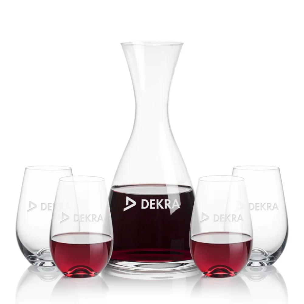 Carafe Barham et 4 verres à vin sans pied Boston