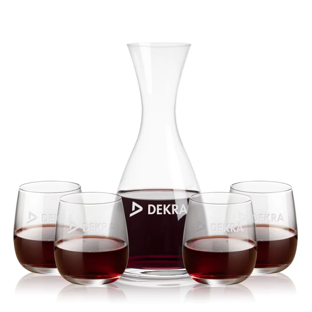 Carafe Barham et 4 verres à vin sans pied Crestview.