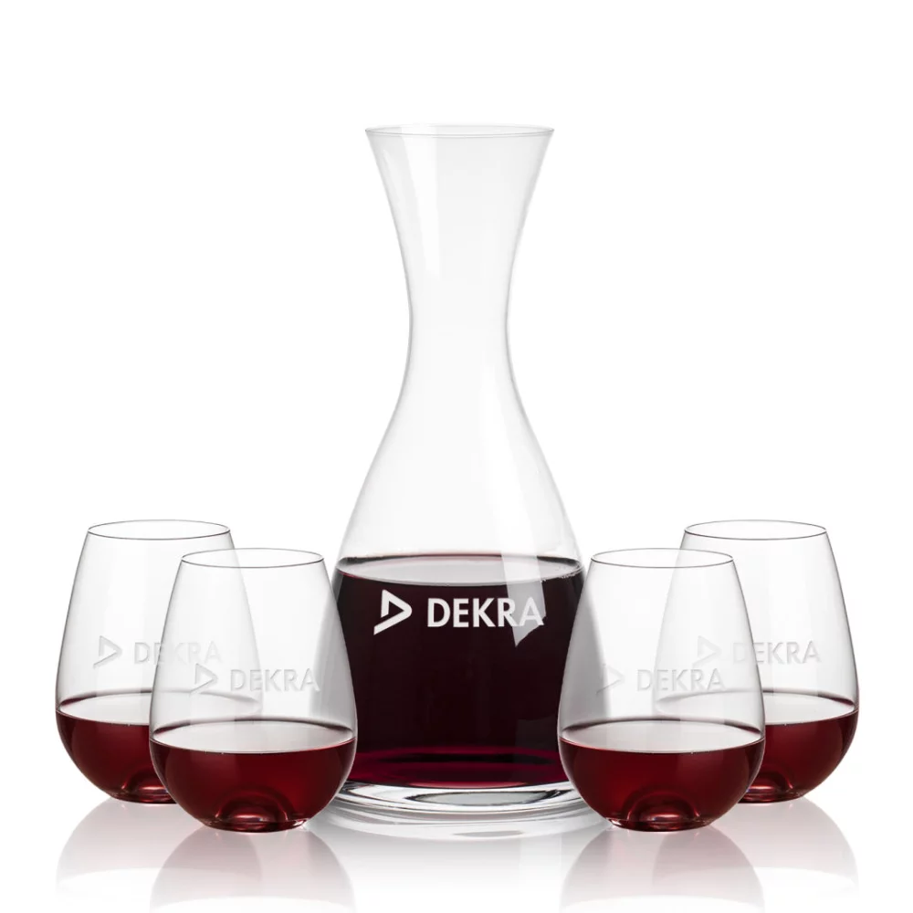 Carafe Barham et 4 verres à vin sans pied Edderton