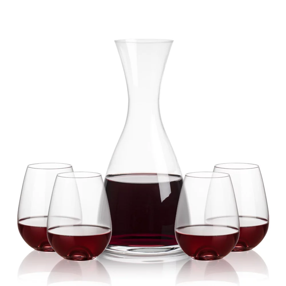 Carafe Barham et 4 verres à vin sans pied Edderton