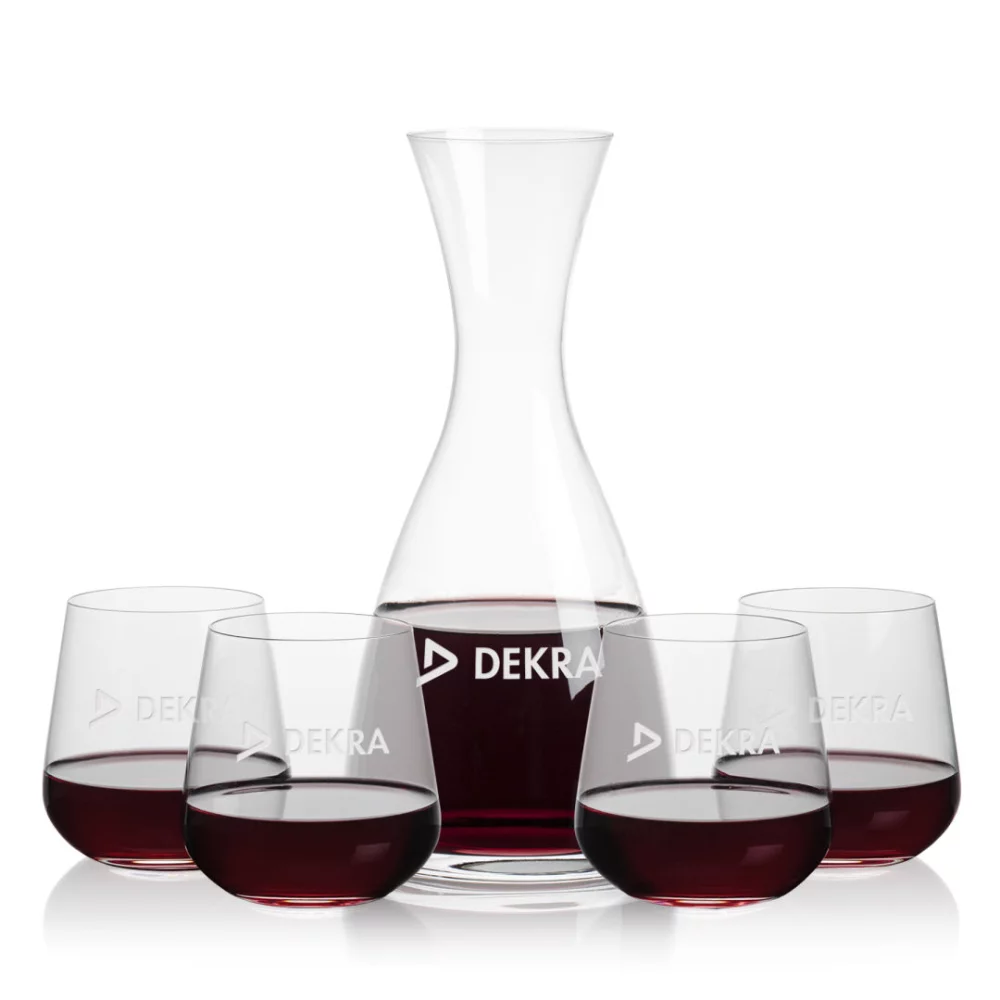 Carafe Barham et 4 verres à vin sans pied Howden