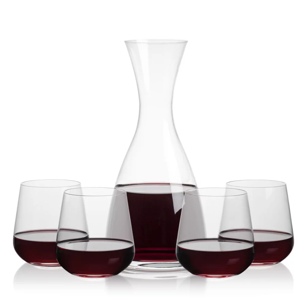 Carafe Barham et 4 verres à vin sans pied Howden
