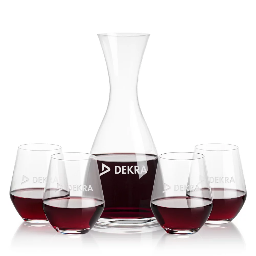 Carafe Barham et 4 verres à vin sans pied Reina
