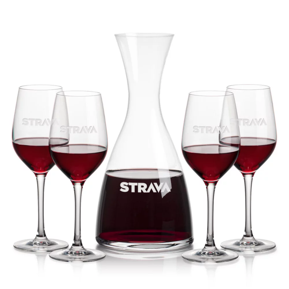 Carafe Barham et 4 verres à vin Lerthbridge