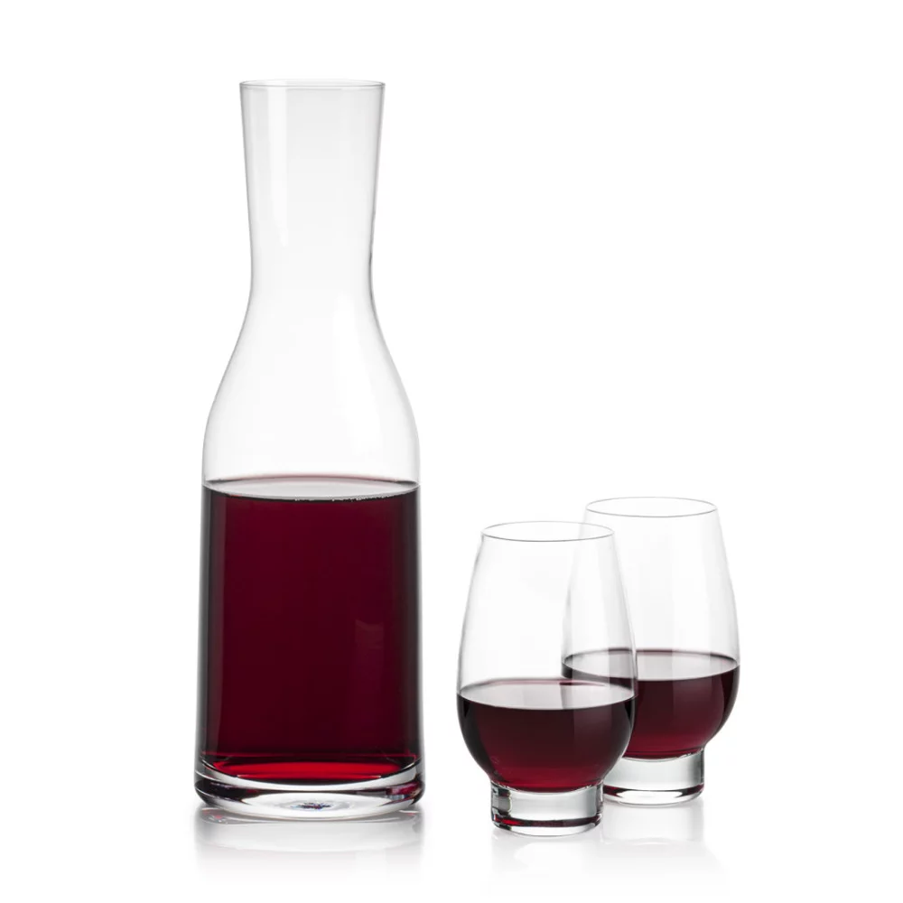 Caldmore Carafe & 2 Glenarden Footed Wine