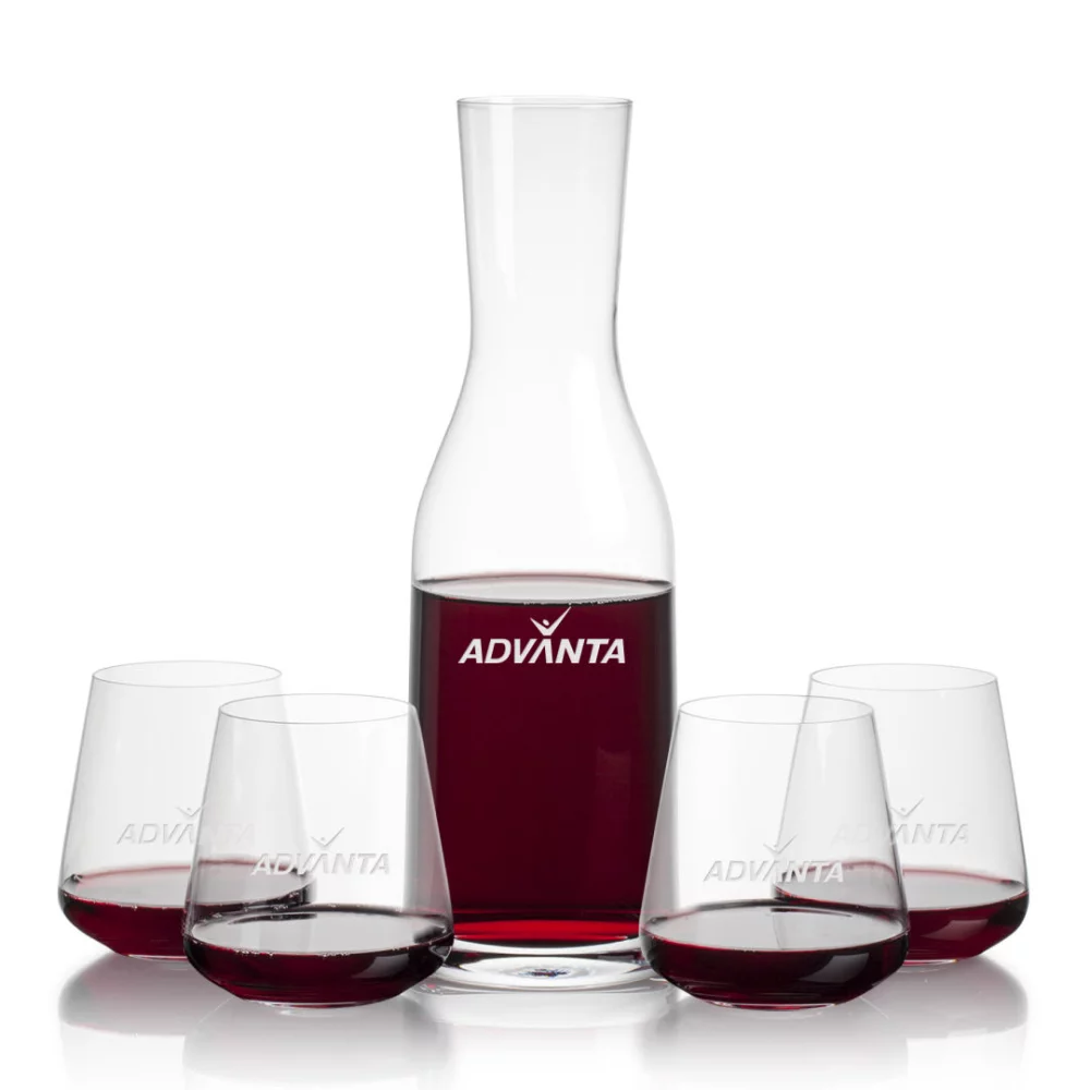 Carafe Caldmore et 4 verres à vin sans pied Breckland