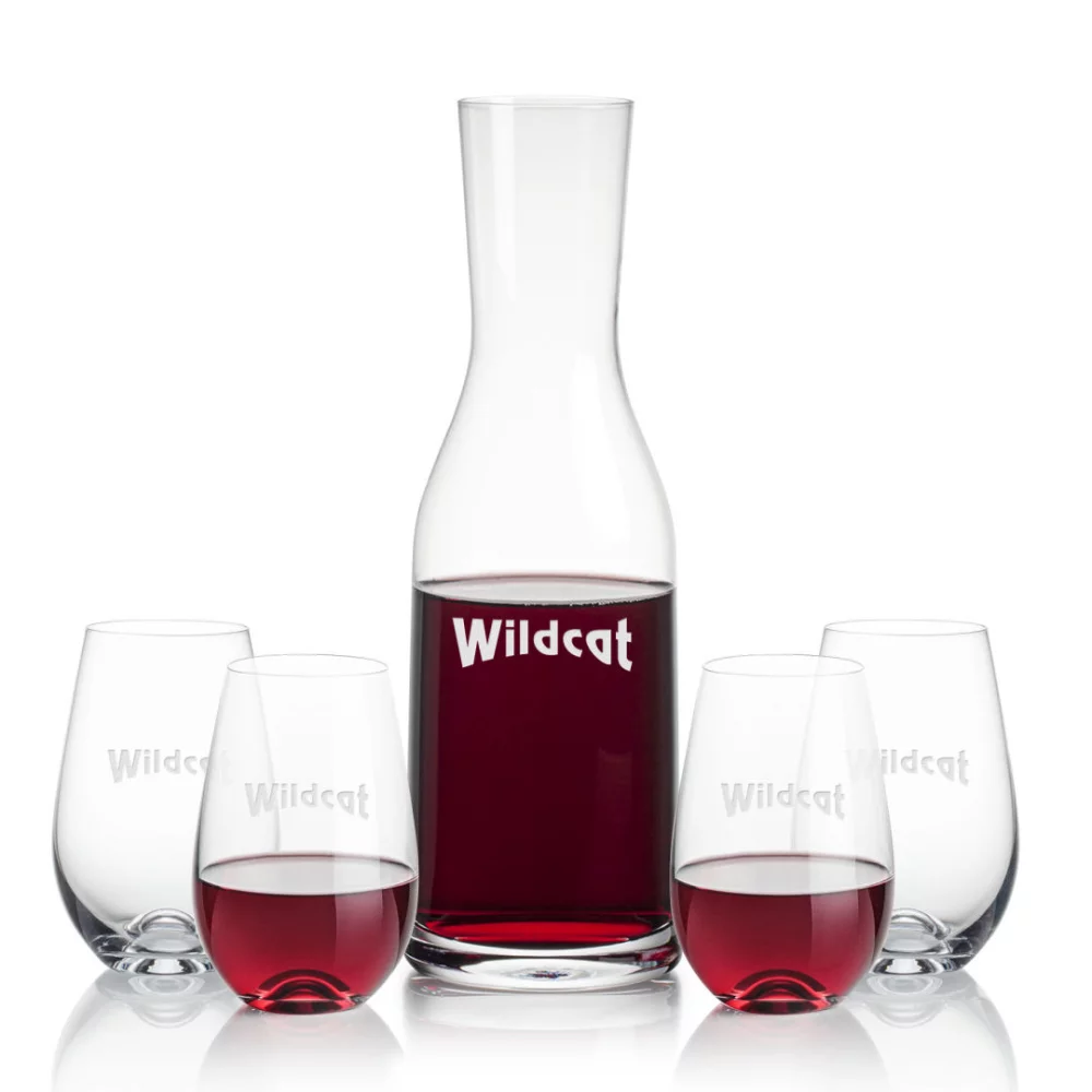 Carafe Caldmore et 4 verres à vin sans pied Boston