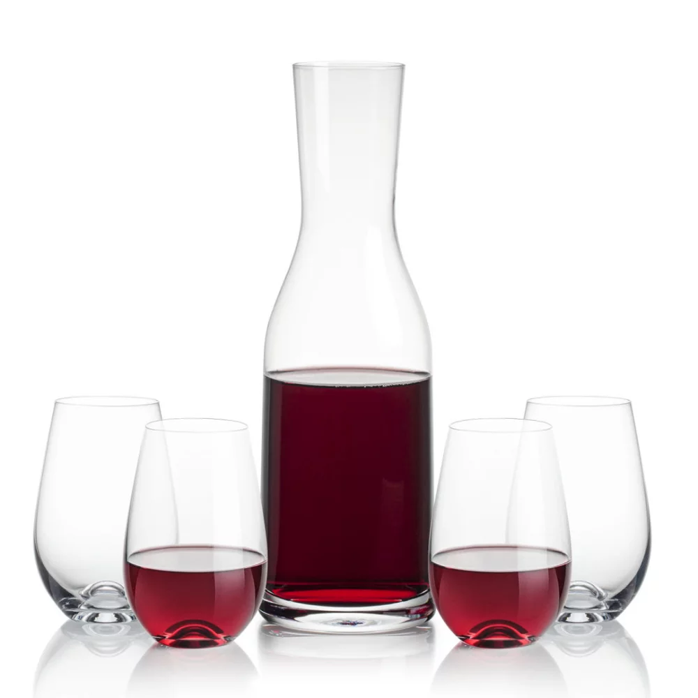 Carafe Caldmore et 4 verres à vin sans pied Boston