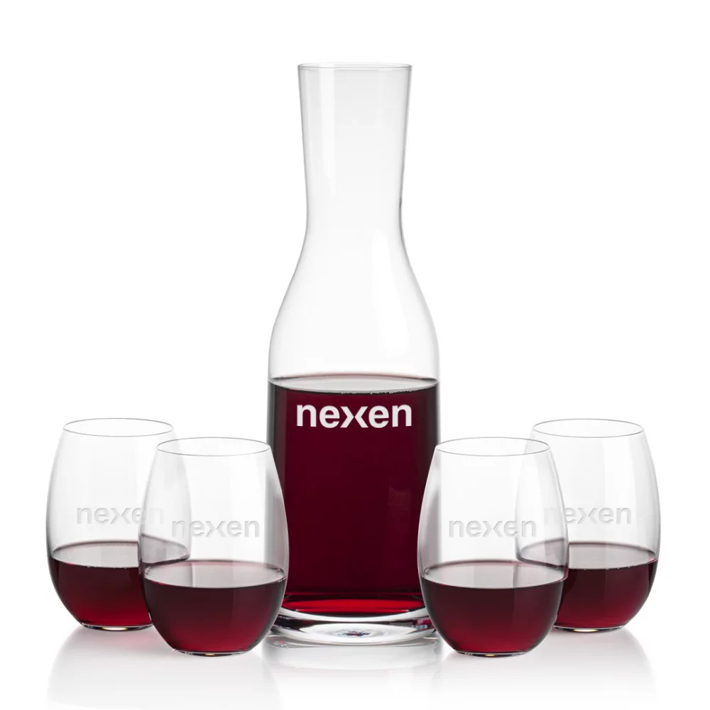 Carafe Caldmore et 4 verres à vin sans pied Carlita