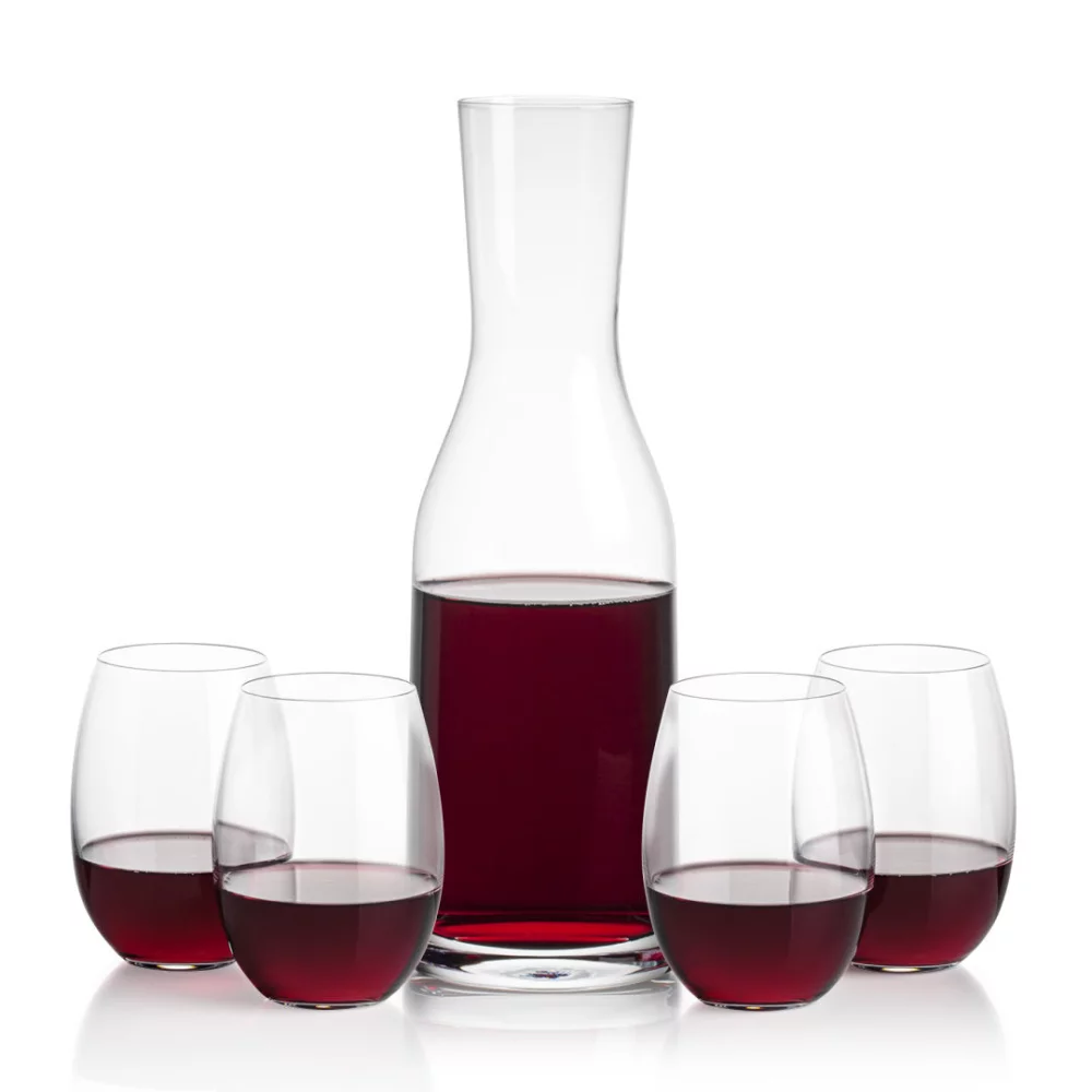 Carafe Caldmore et 4 verres à vin sans pied Carlita