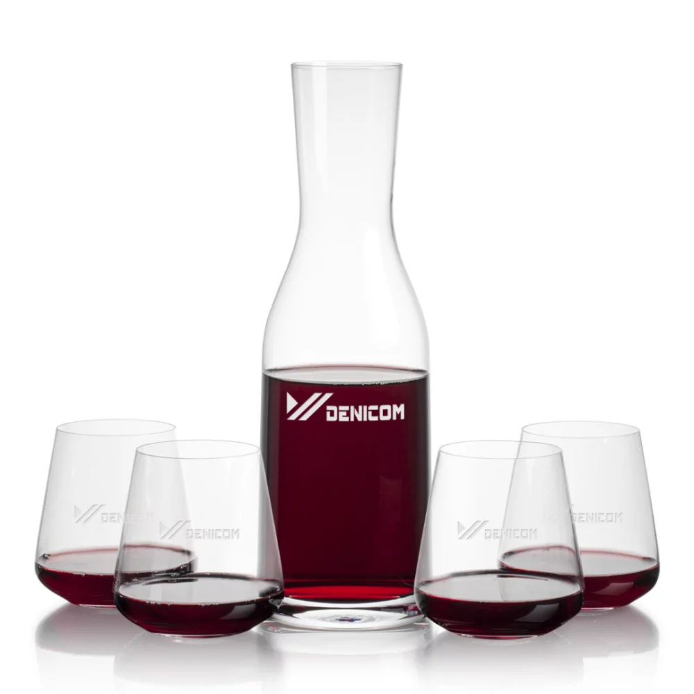 Carafe Caldmore et 4 verres à vin sans pied Crestview.