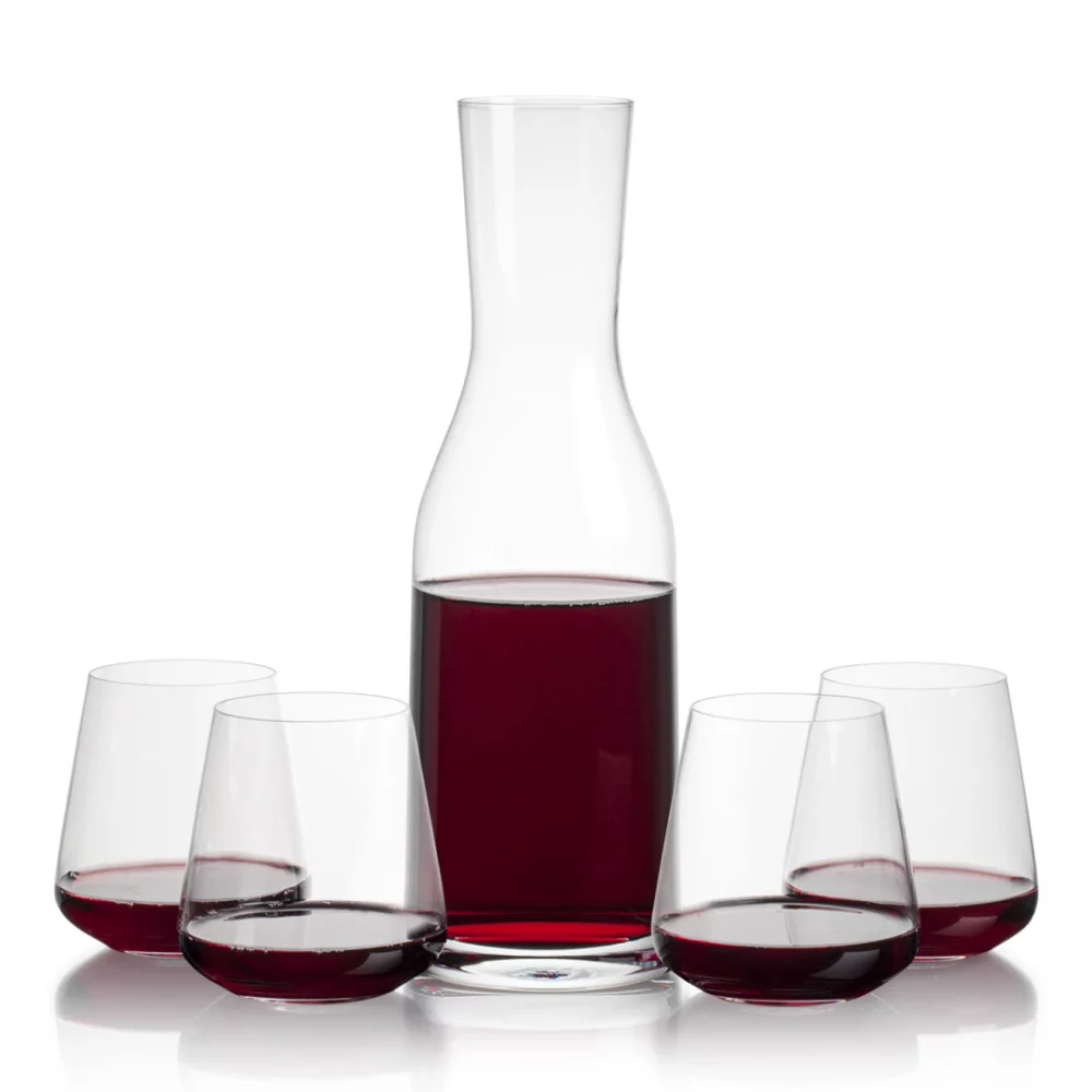 Carafe Caldmore et 4 verres à vin sans pied Crestview.