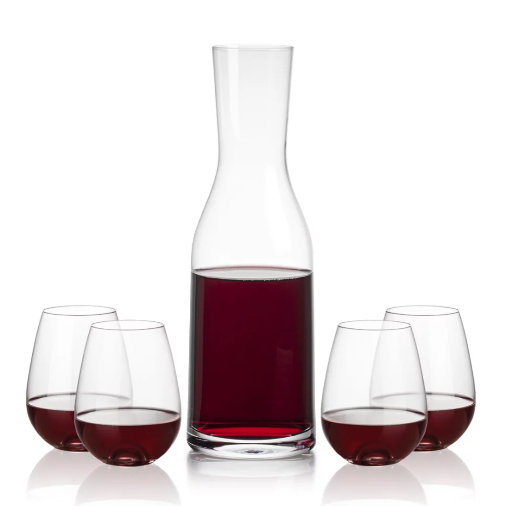 Caldmore Carafe & 4 Edderton Stemless Wine