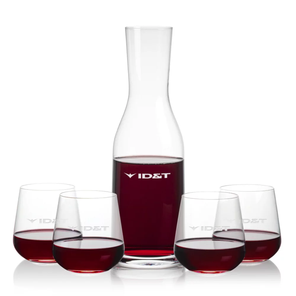 Carafe Caldmore et 4 verres à vin sans pied Howden