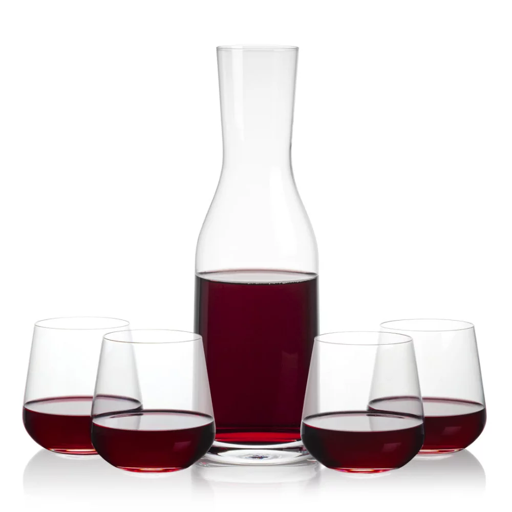 Carafe Caldmore et 4 verres à vin sans pied Howden