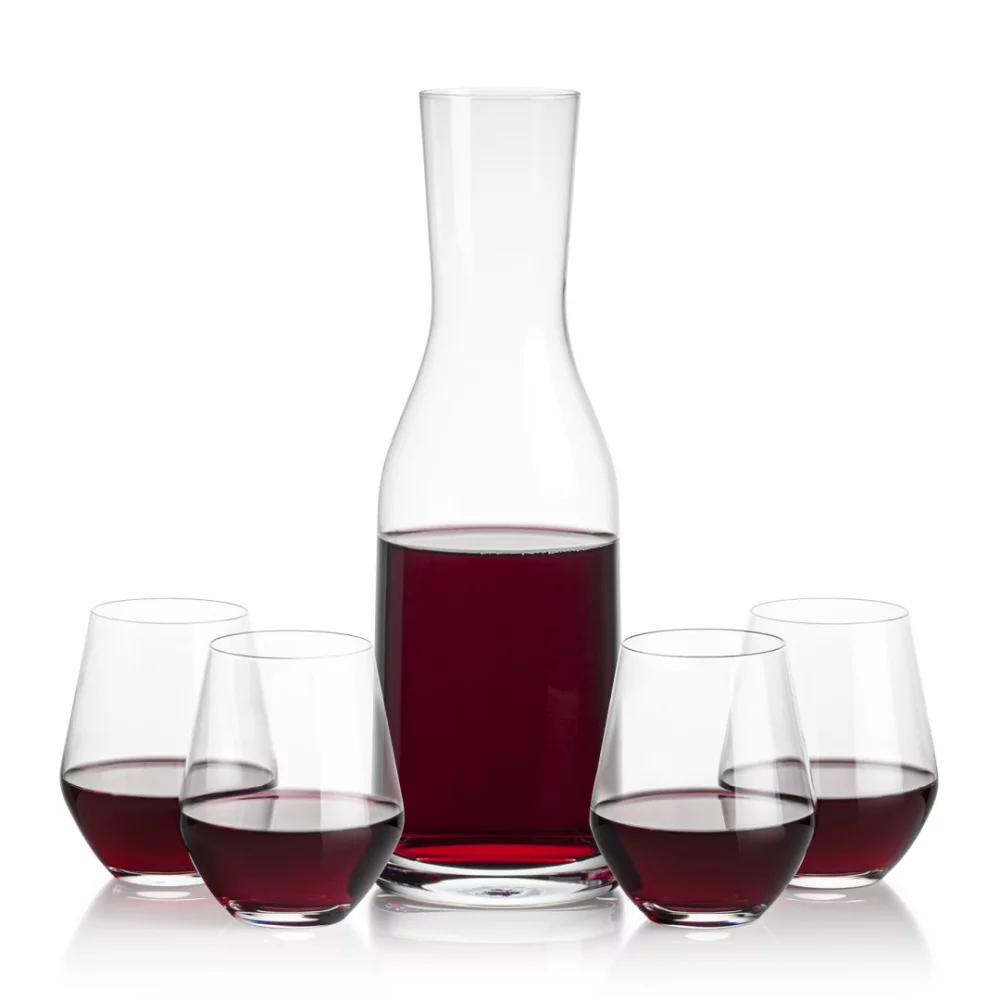 Carafe Caldmore et 4 verres à vin sans pied Reina