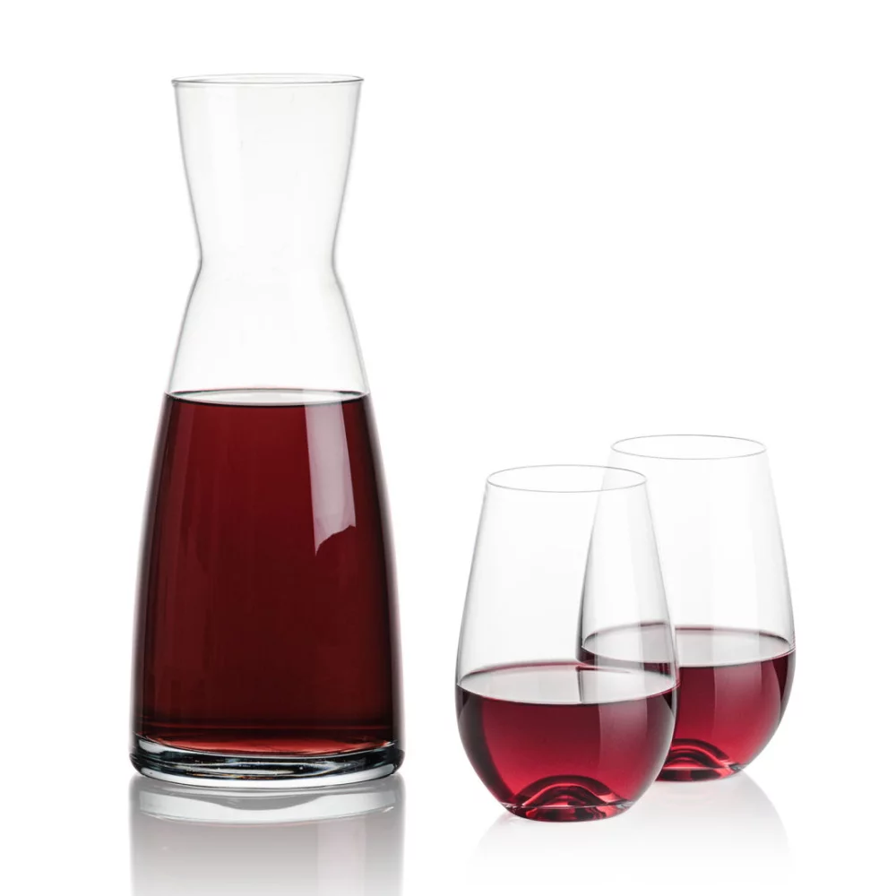 Carafe Winchester et 2 verres sans pied Boston.