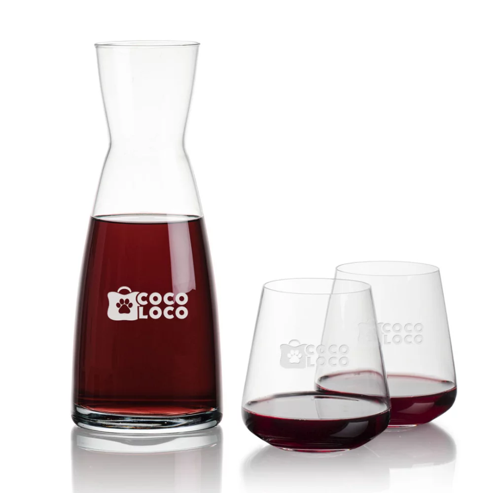 Carafe Winchester et 2 verres sans pied Crestview