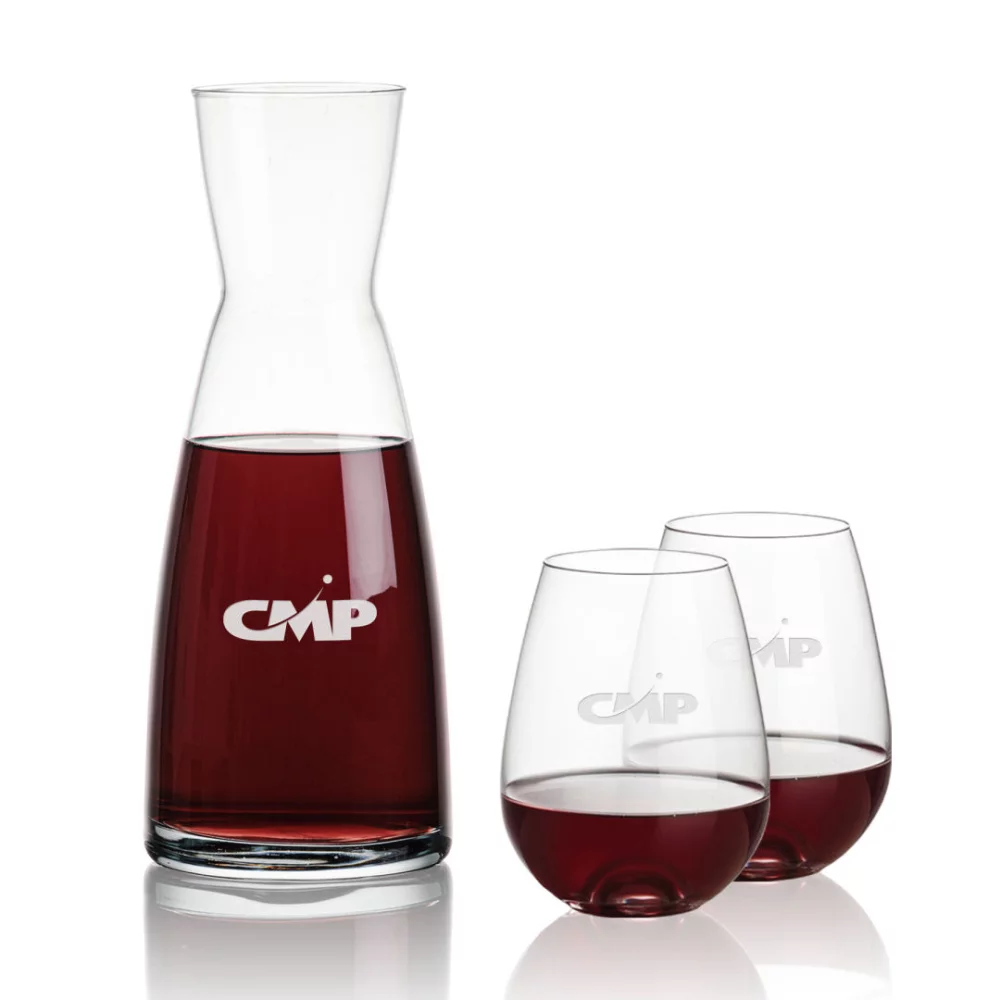 Carafe Winchester et 2 verres sans pied Edderton.