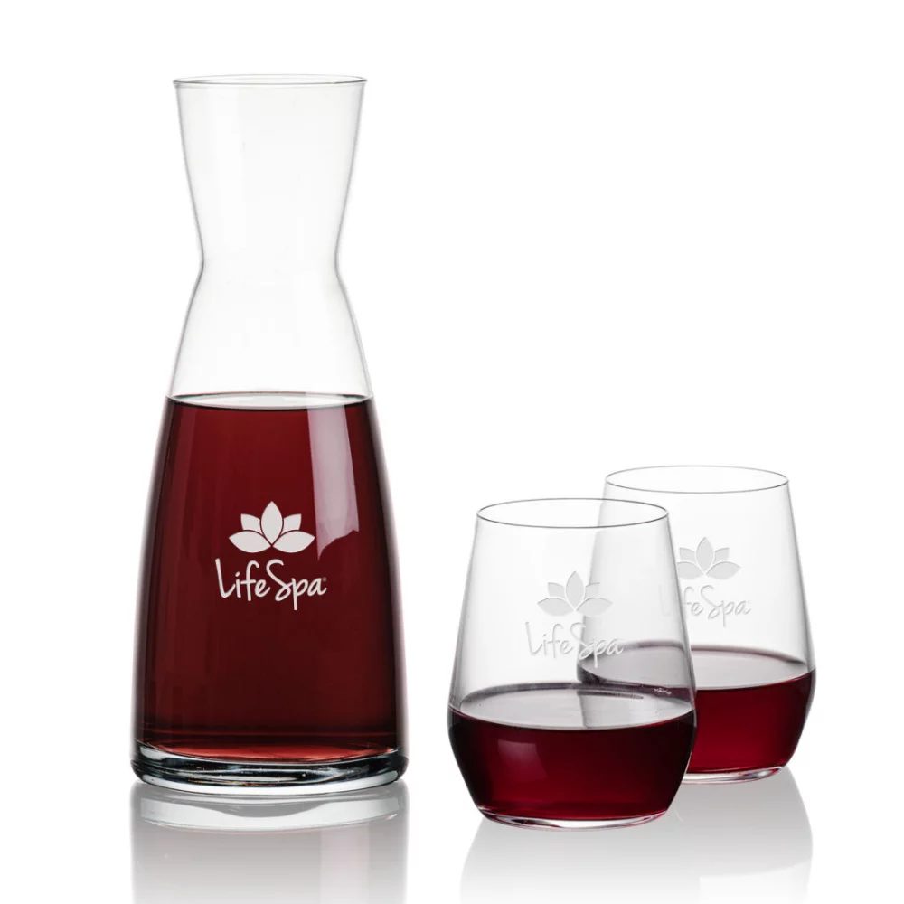 Carafe Winchester et 2 verres sans pied Germain