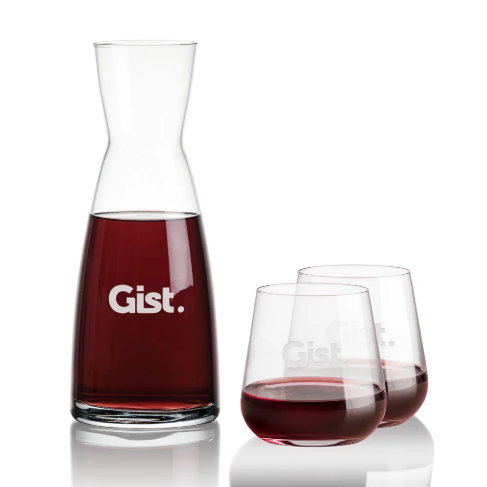 Carafe Winchester et 2 verres sans pied Howden.