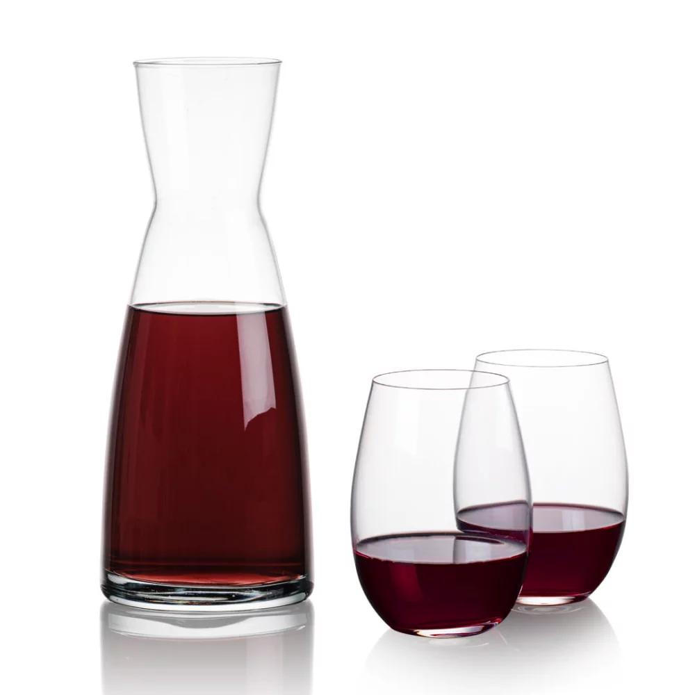 Carafe Winchester et 2 verres sans pied Laurent.