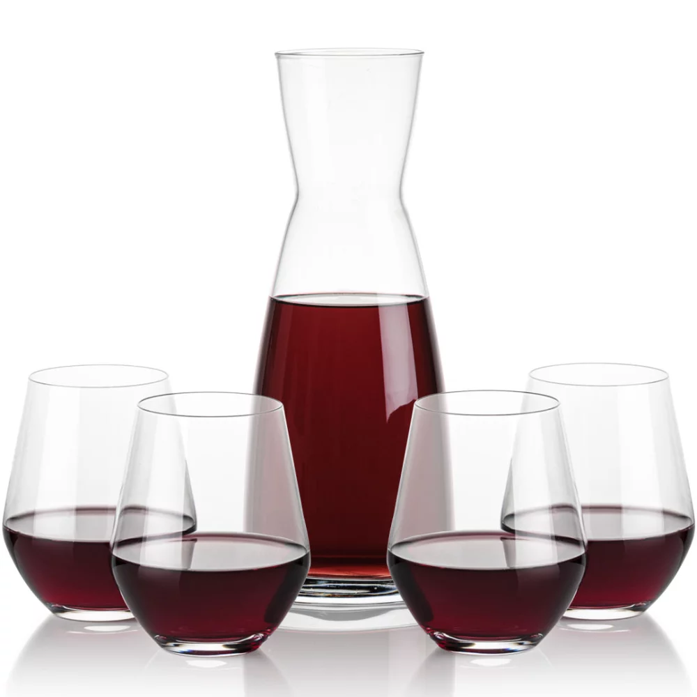 Carafe Winchester et 4 verres à vin Reina sans pied.