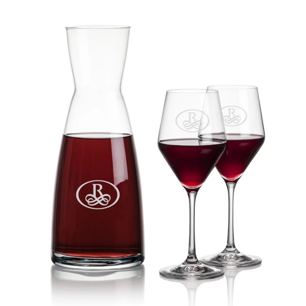 Carafe Winchester et 2 verres à vin Bengston