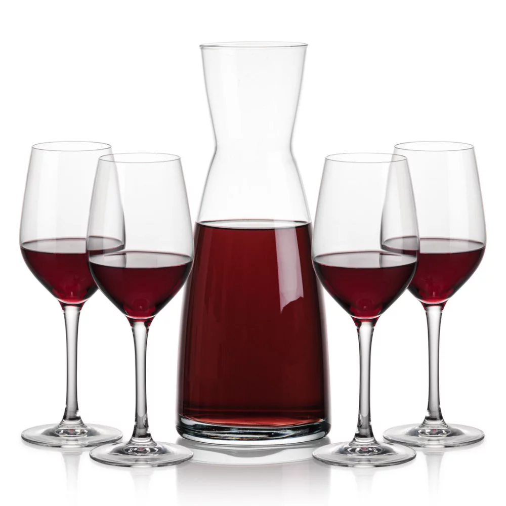 Carafe Winchester et 4 verres à vin Lerthbridge.