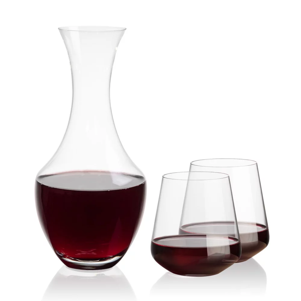 Carafe Oldham et 2 verres sans pied Cannes.