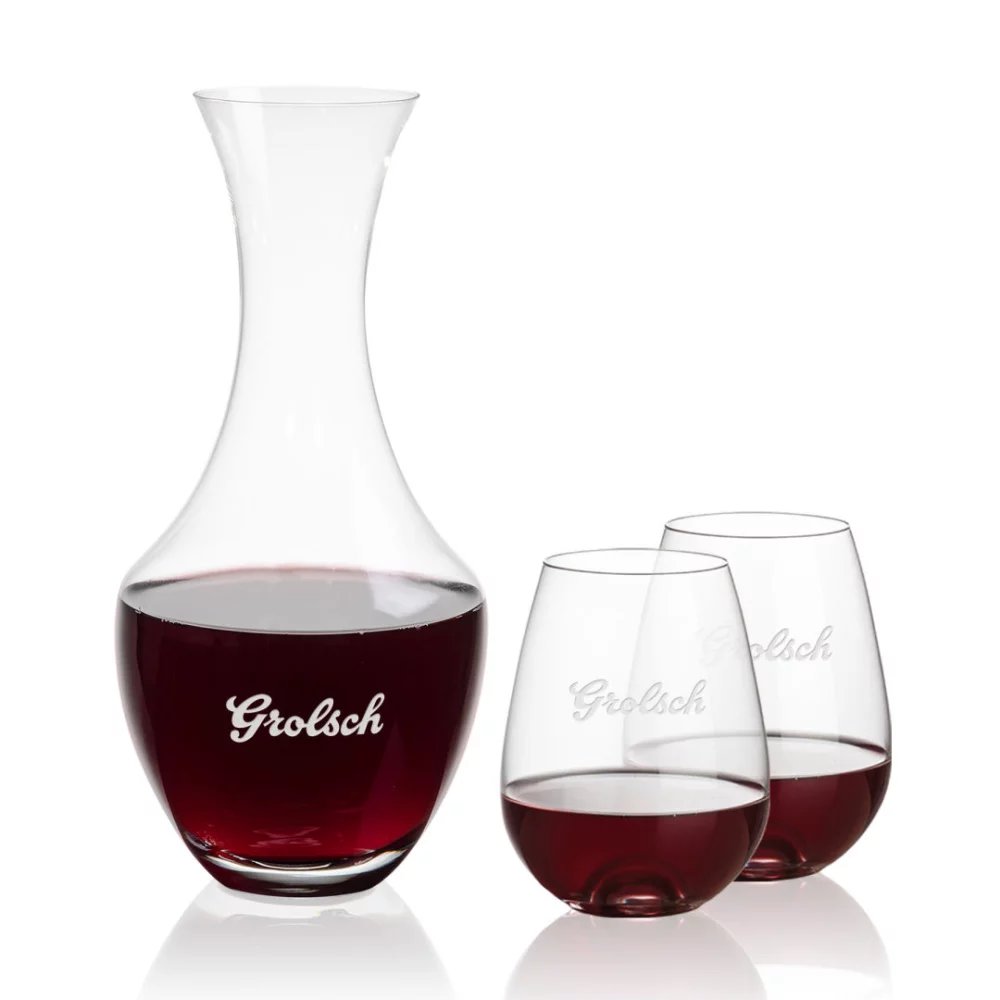 Carafe Oldham et 2 verres sans pied Edderton