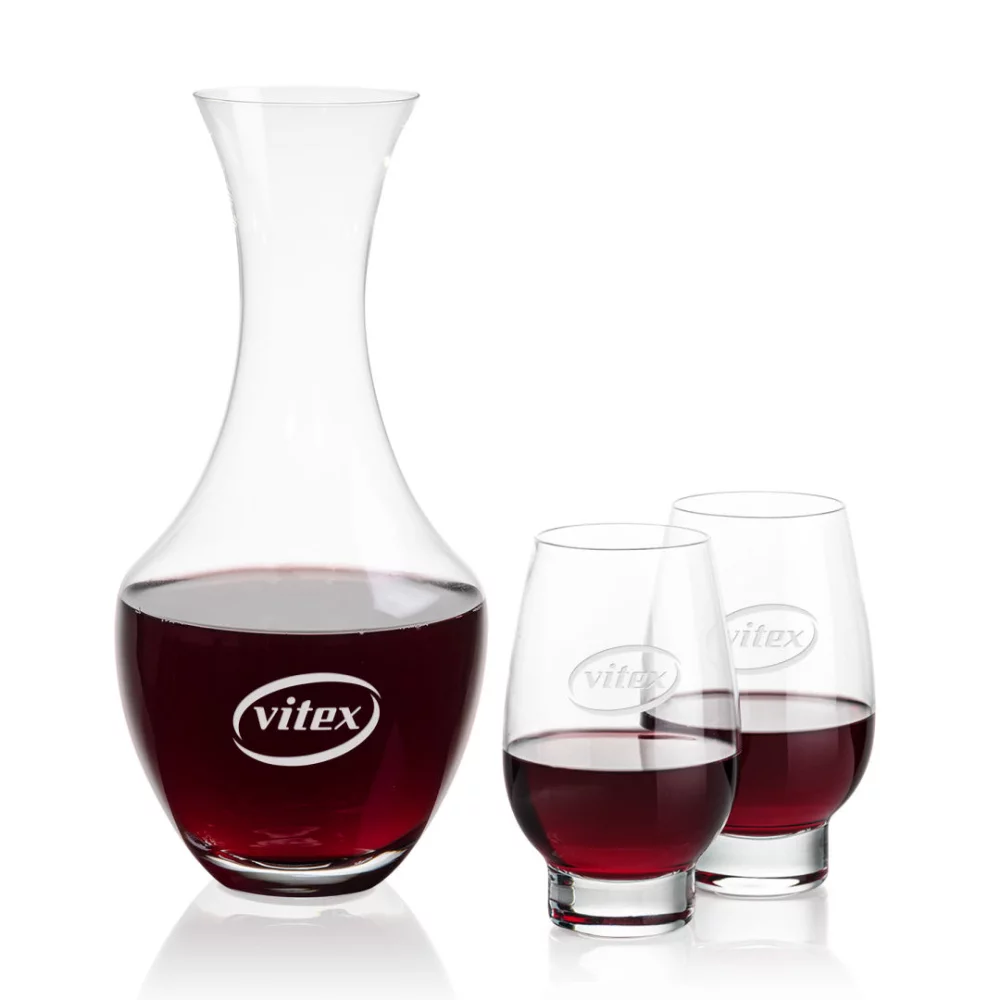 Carafe Oldham et 2 verres sans pied Glenarden.