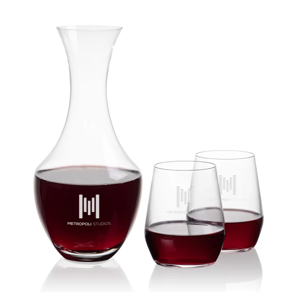 Carafe Oldham et 2 verres sans pied Germain.