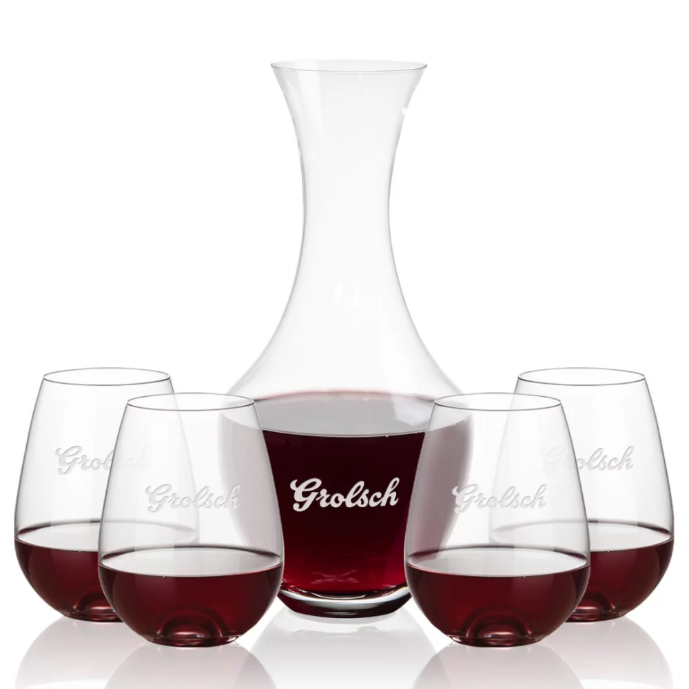 Carafe Oldham et 4 verres sans pied Edderton.