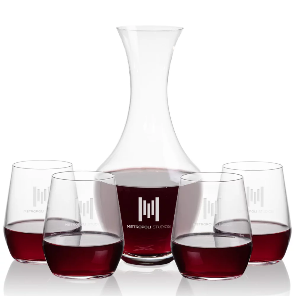 Carafe Oldham et 4 verres sans pied Germain.