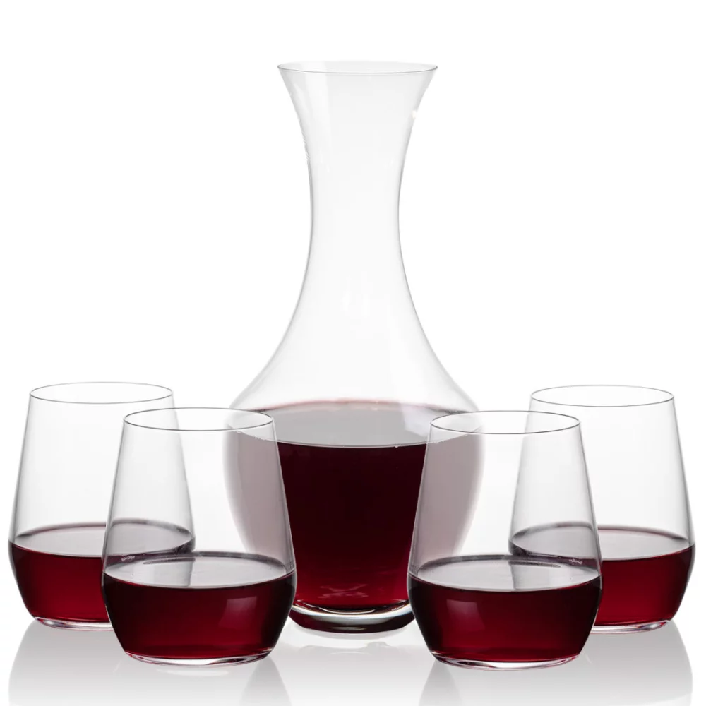 Carafe Oldham et 4 verres sans pied Germain.