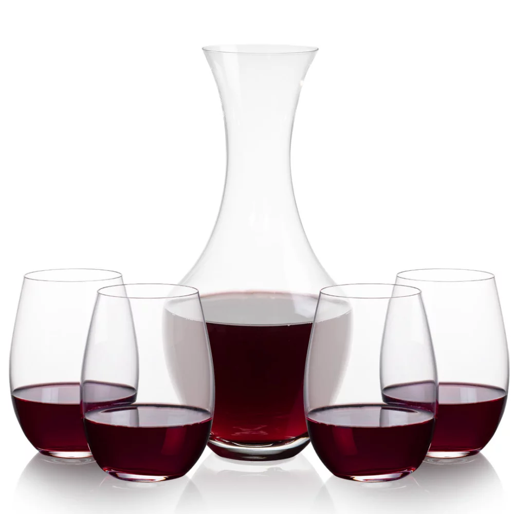 Carafe Oldham et 4 verres sans pied Laurent.