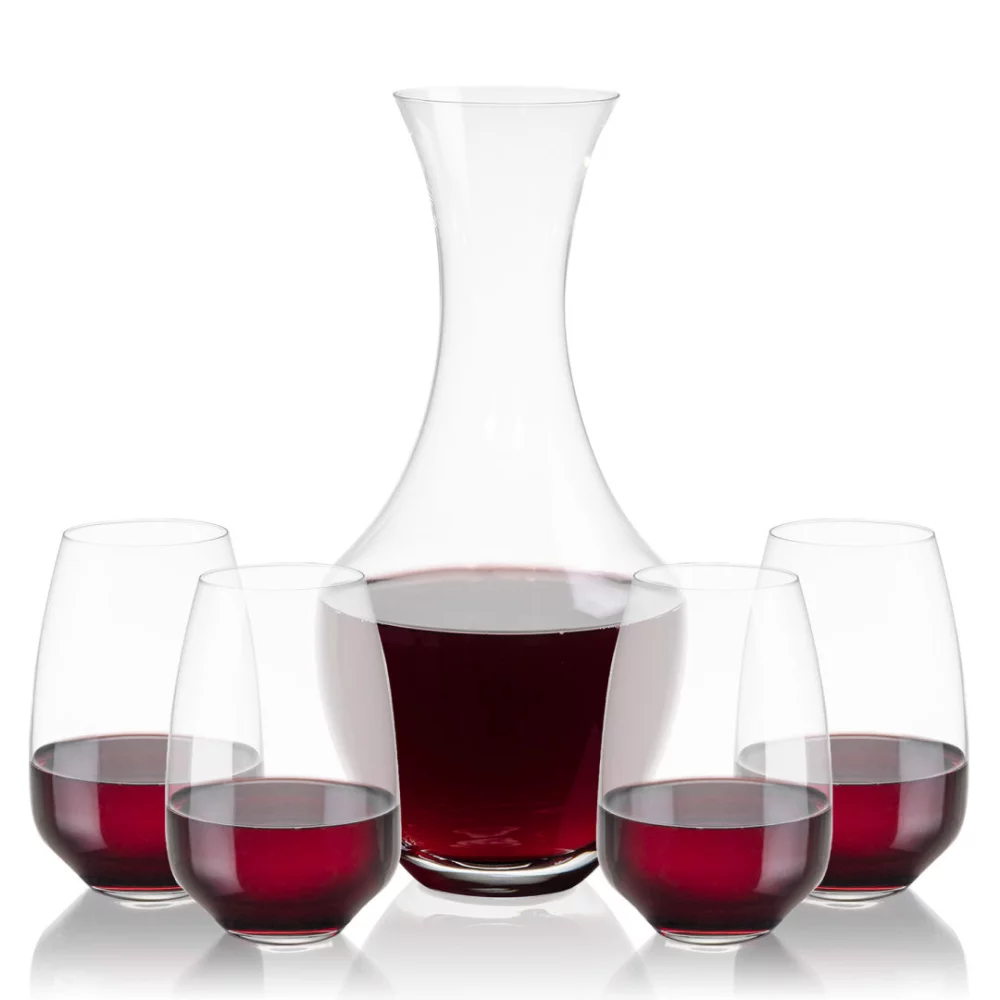 Carafe Oldham et 4 verres sans pied Oldham