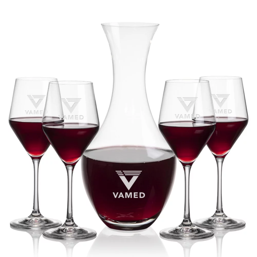 Carafe Oldham et 4 verres à vin Bengston
