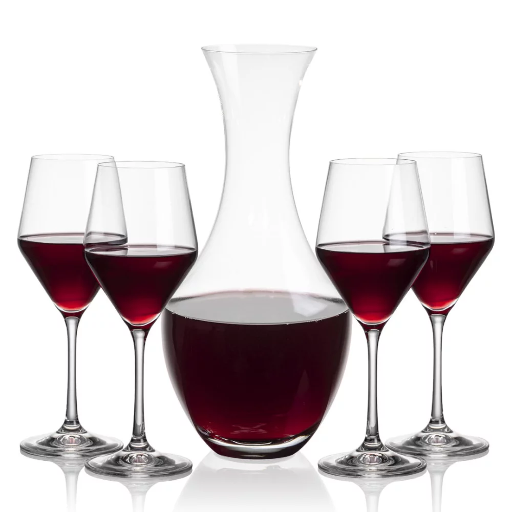 Carafe Oldham et 4 verres à vin Bengston