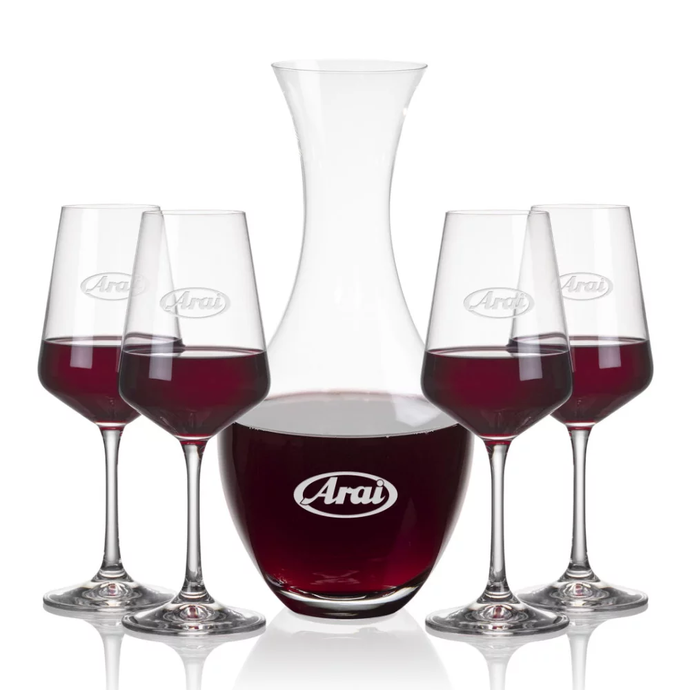 Carafe Oldham et 4 verres à vin Cannes
