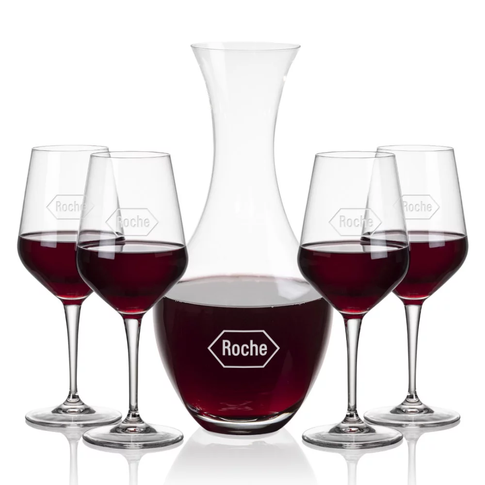 Carafe Oldham et 4 verres à vin Germain.