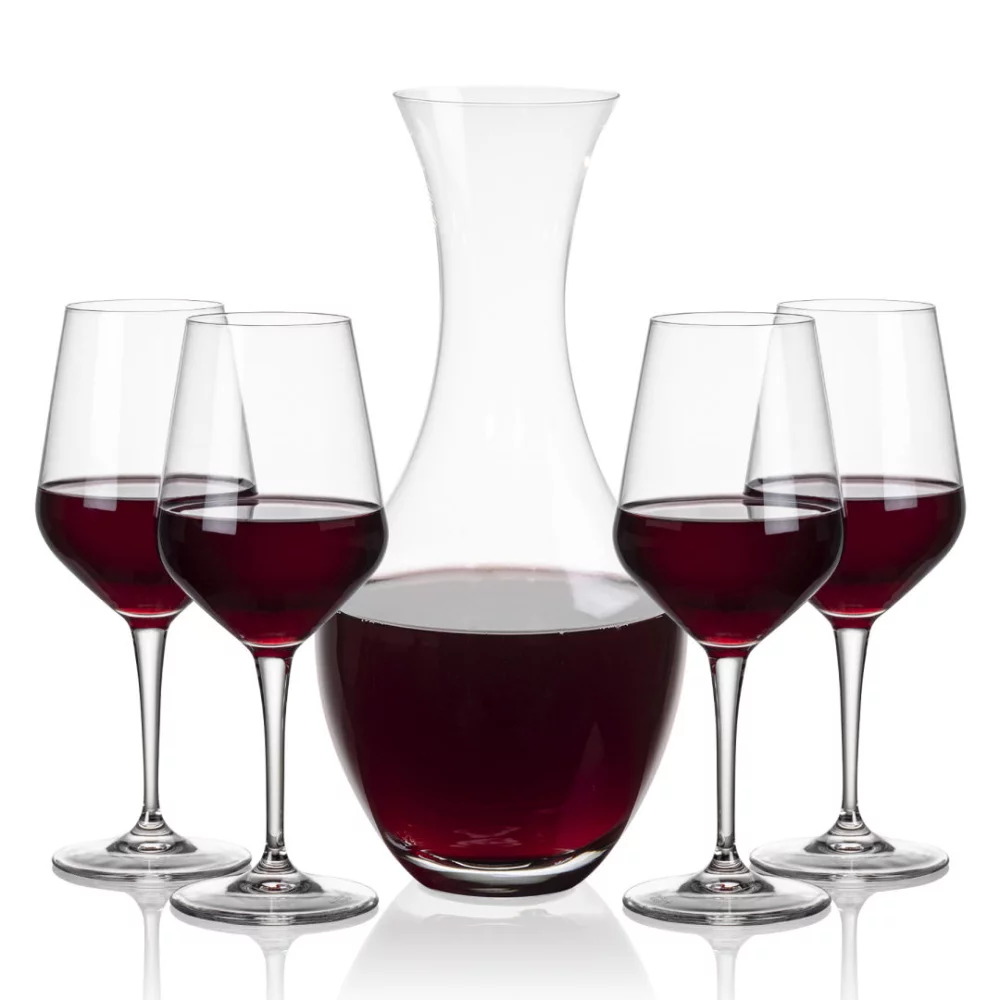 Carafe Oldham et 4 verres à vin Germain.