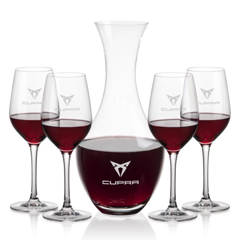 Carafe Oldham et 4 verres à vin Lerthbridge