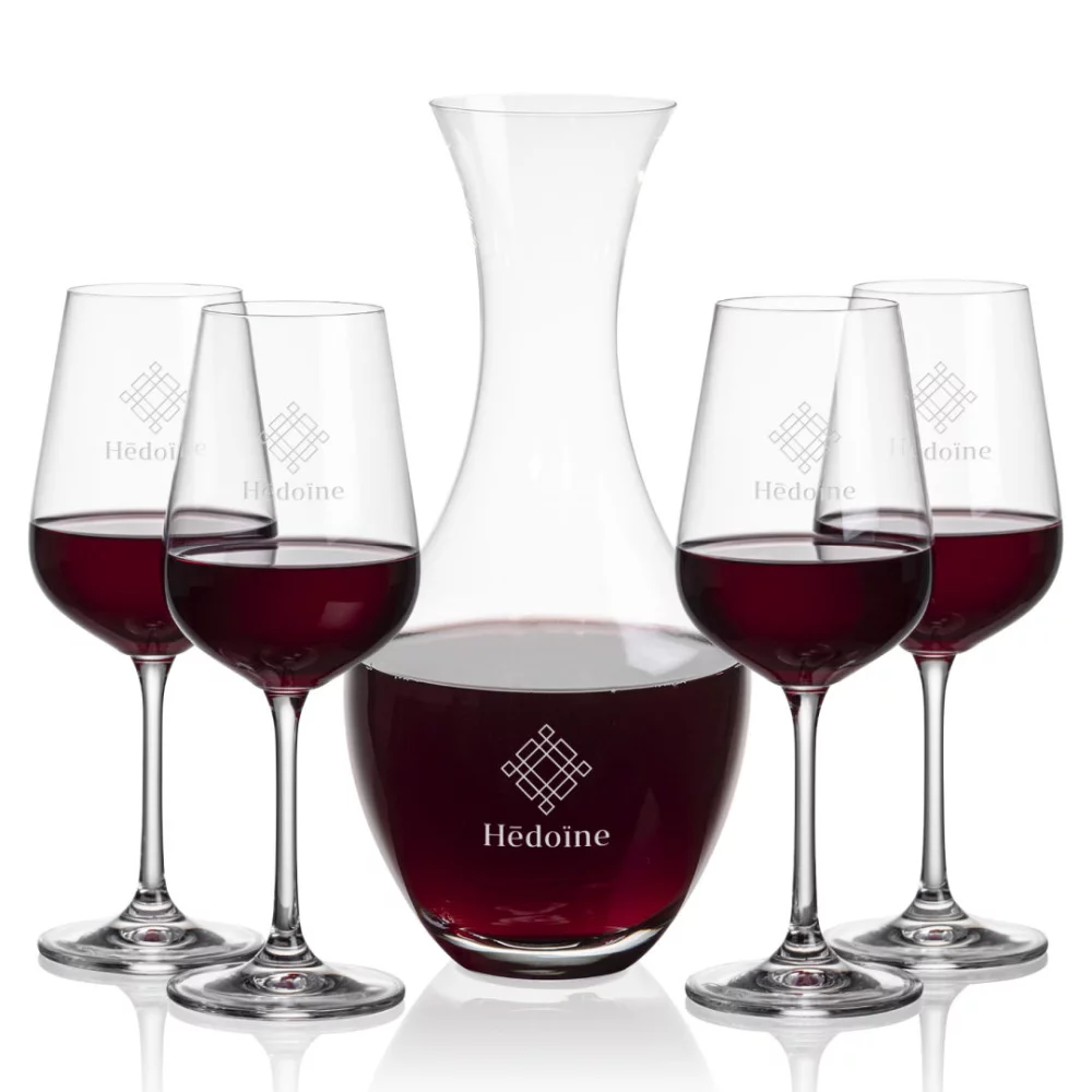 Carafe Oldham et 4 verres à vin Laurent