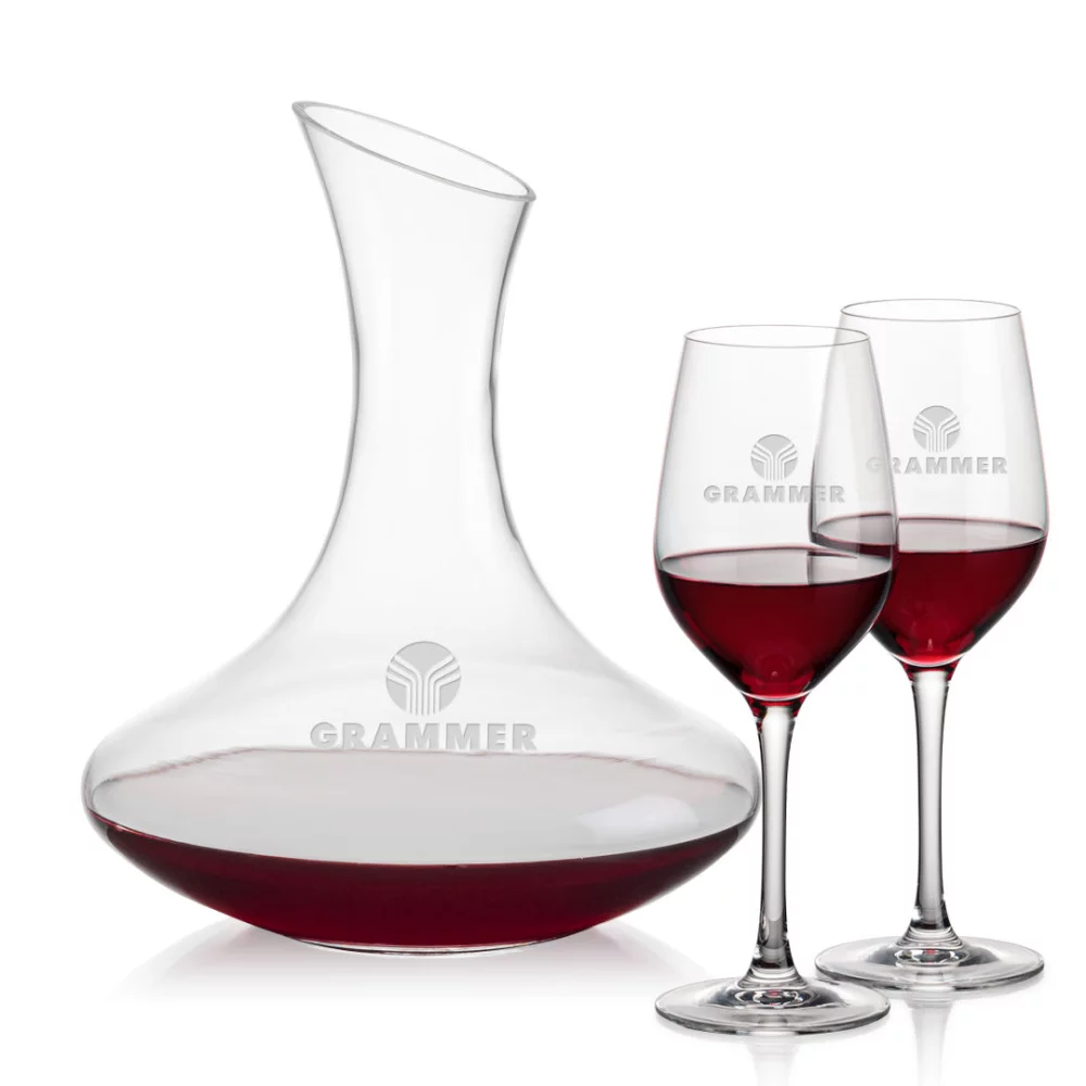 Carafe Hampton et 2 verres à vin Lethbridge
