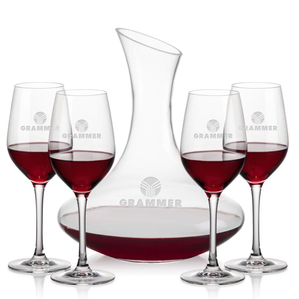 Carafe Hampton et 4 verres à vin Lethbridge