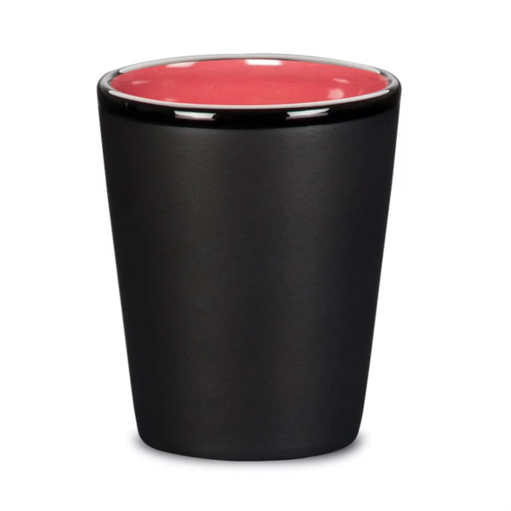 Verre à shot en céramique Balmes - 1½ oz Noir mat/Corail