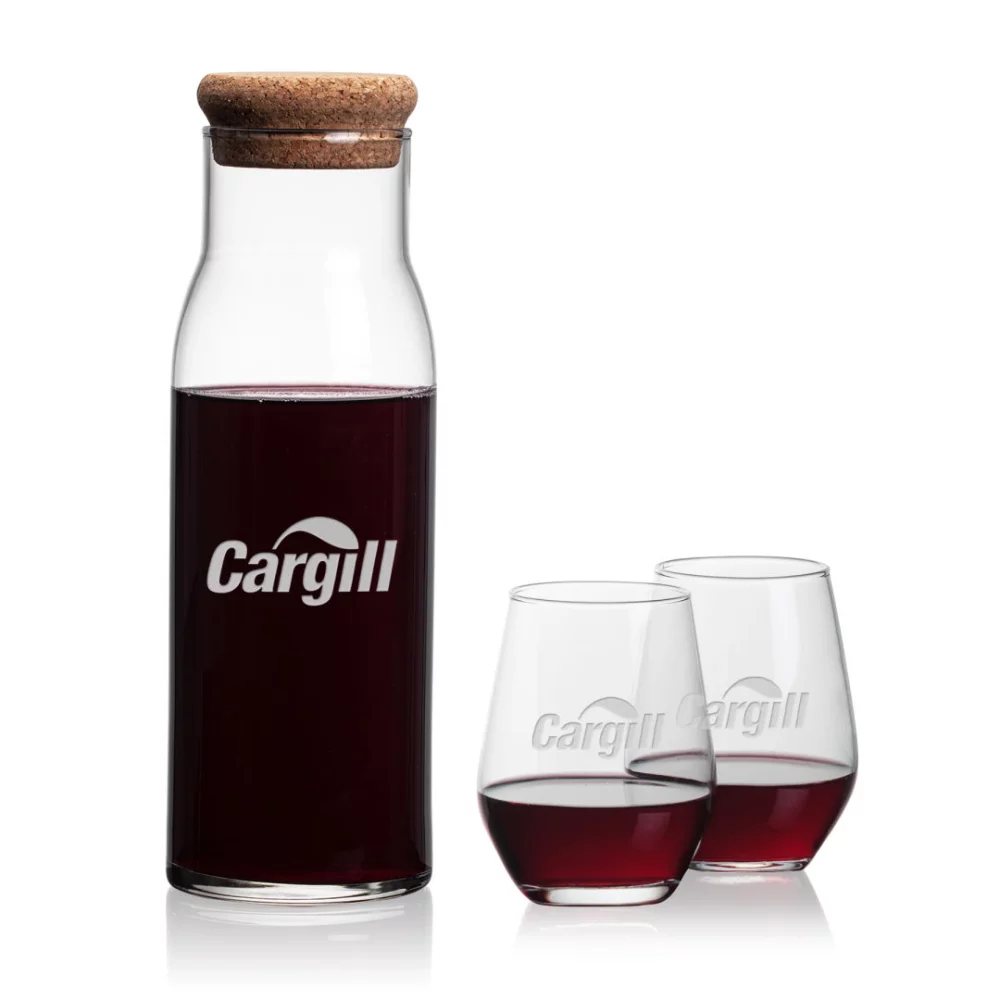 Carafe Aviston et 2 verres à vin sans pied Mandelay